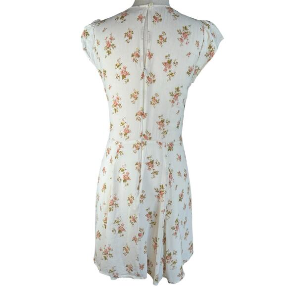 Reformation Floral Mini Dress in Cream and Pink - Picture 7 of 13